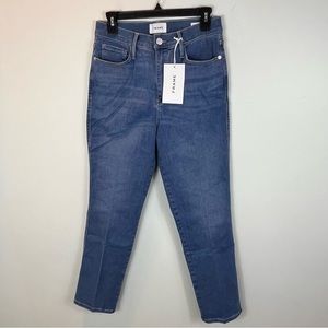 FRAME Denim Le Sylvie High-Rise Slender Straight Fit Jeans